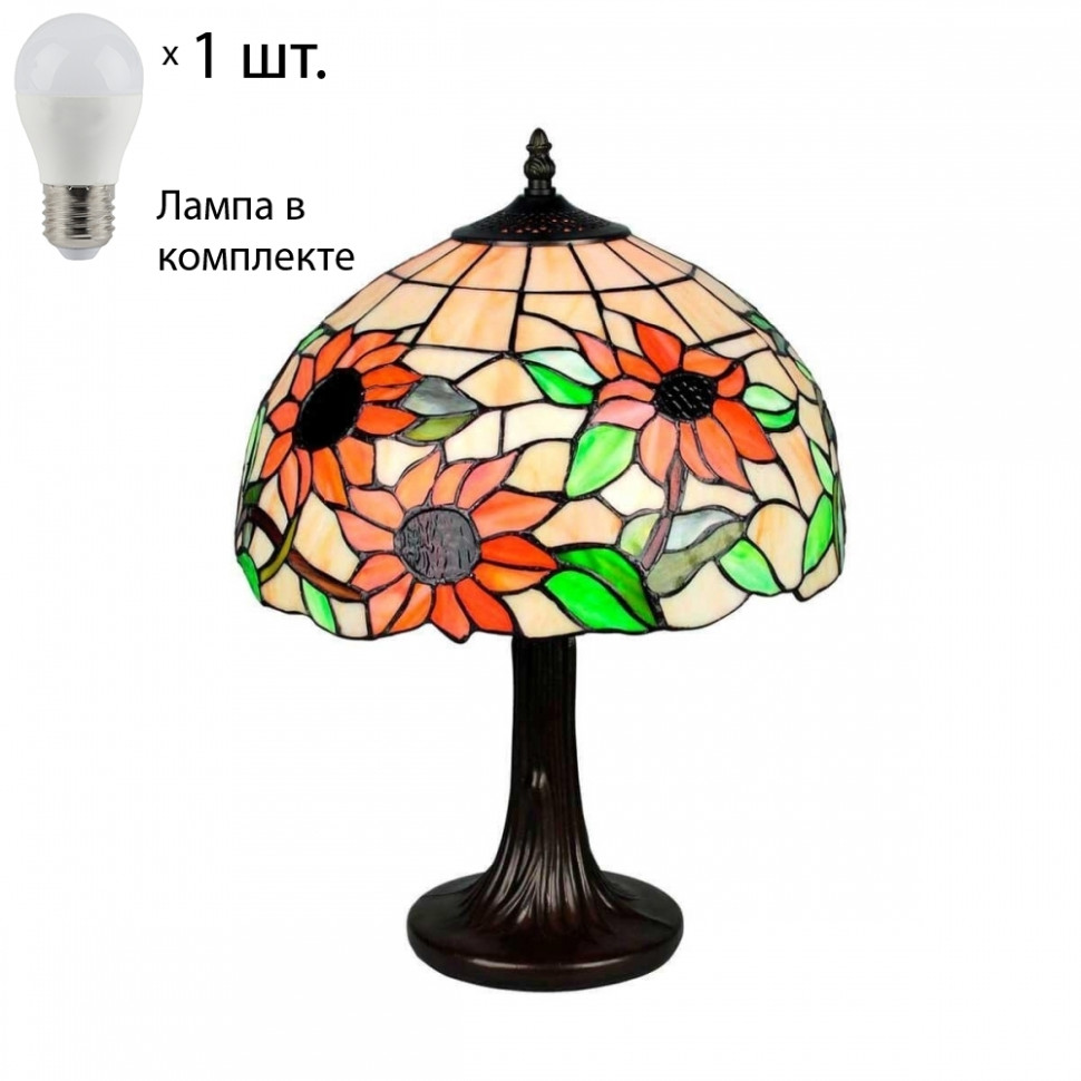 Настольная лампа с лампочкой Omnilux OML-80704-01+Lamps, цвет античная бронза OML-80704-01+Lamps - фото 1