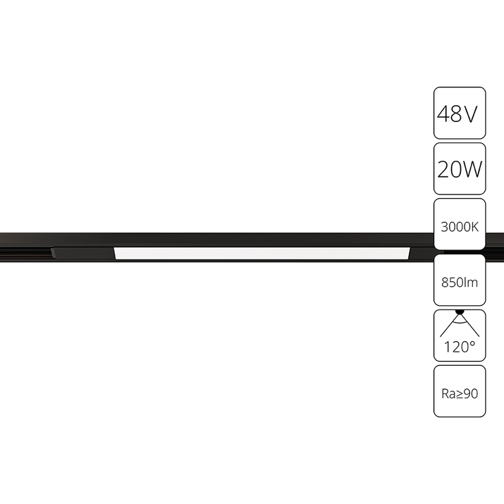 Трековый светильник 20W 3000К для магнитного шинопровода Arte Lamp Optima A7284PL-1BK 3150₽