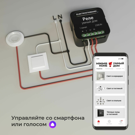 Умное Wi-Fi реле 1 канал Elektrostandard 382513 (a059324)